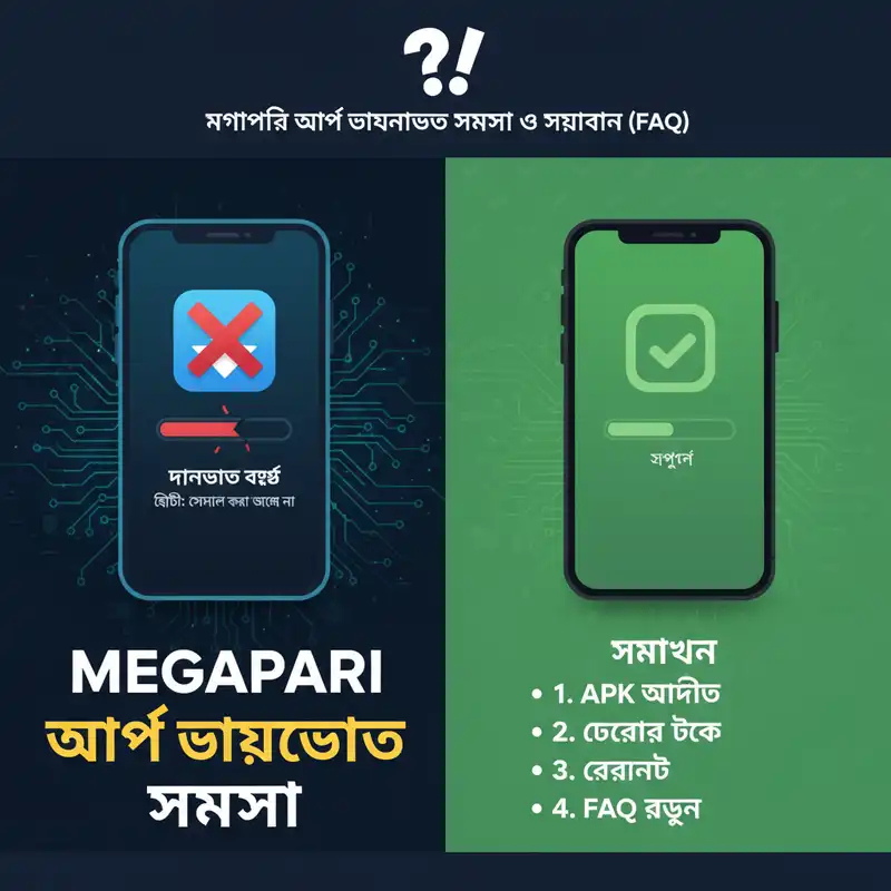 Megapari অ্যাপ ডাউনলোড সমস্যা সমাধান এবং FAQ